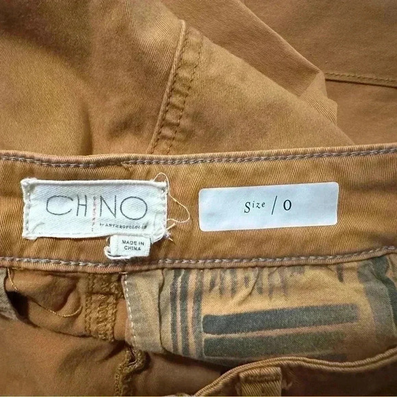 Anthropologie Cropped Wide-Leg Chino Pants Size 0 - Picture 8 of 11